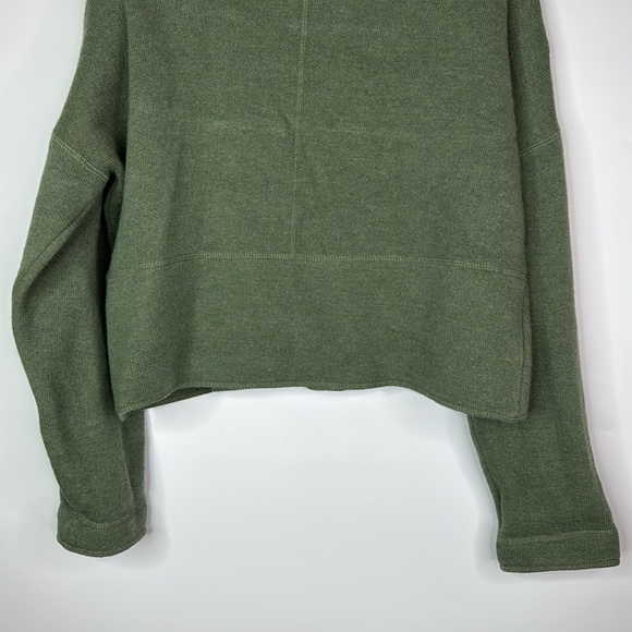 J.Crew Green Lambswool Blend Cropped Button Collared Sweater Medium - Picture 6 of 8